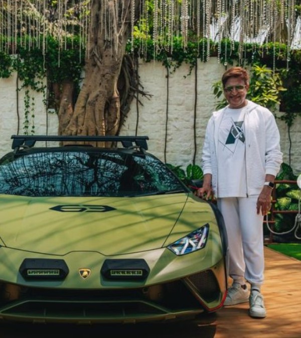 Dinesh Thakkar posing with his 2024 Lamborghini Huracan Sterrato