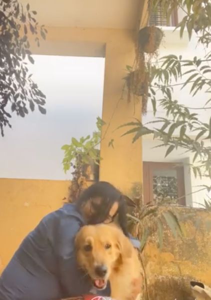 Bhavani Prakash with her pet dog