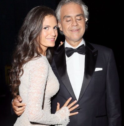 Andrea Bocelli with his wife