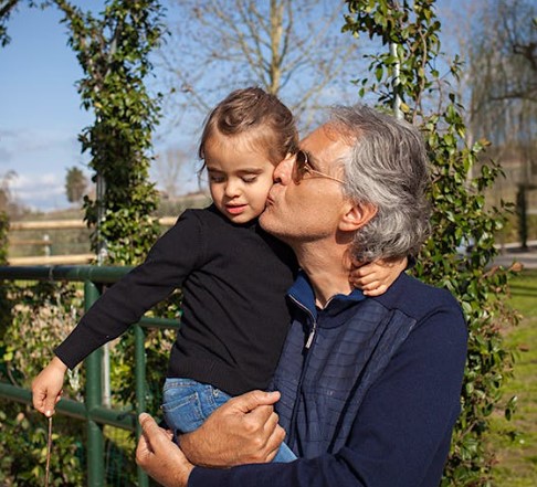 Andrea Bocelli with his daughter