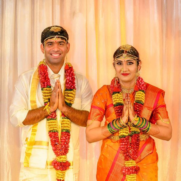 Wedding photo of Saurabh Netravalkar and his wife