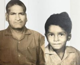An old picture of S. P. Singh Baghel and his father